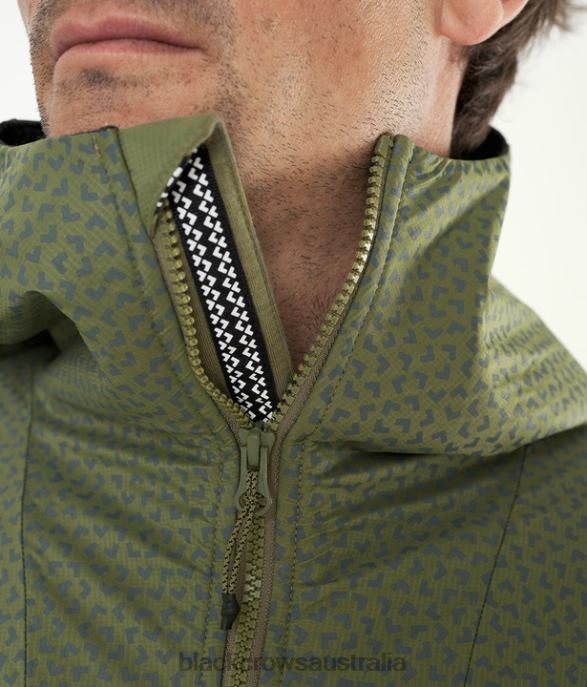 Black Crows Apparel 62HDJ132 Men Ferus Tech Wool Hoodie Olive Green