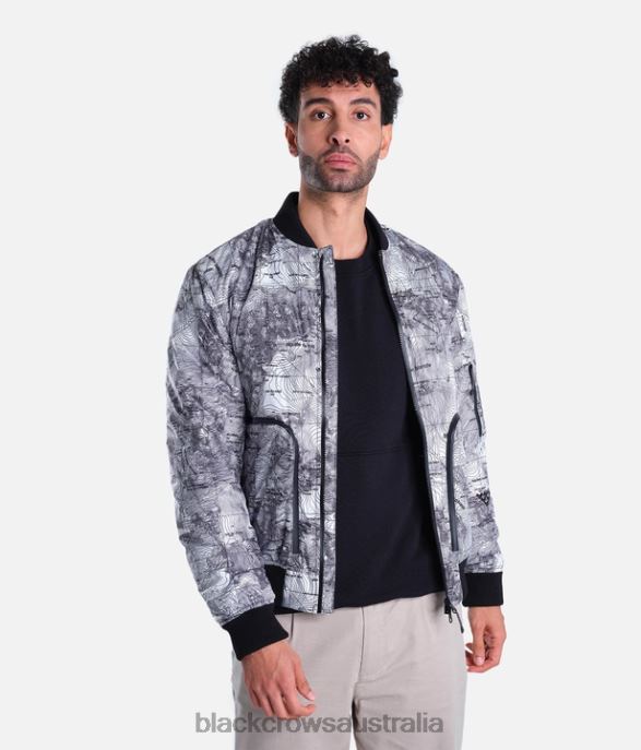 Black Crows Apparel 62HDJ97 Men Traverse Nest Bomber Jacket Black-White