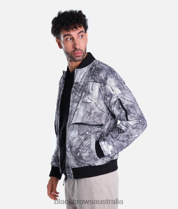 Black Crows Apparel 62HDJ97 Men Traverse Nest Bomber Jacket Black-White