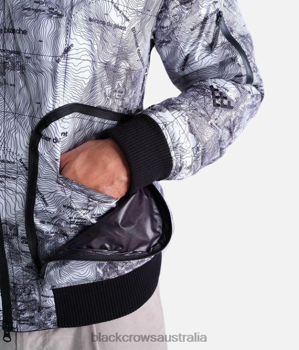 Black Crows Apparel 62HDJ97 Men Traverse Nest Bomber Jacket Black-White