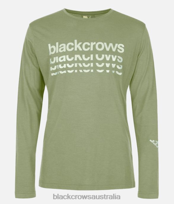 Black Crows Apparel 62HDJ154 Men Merino BC Long Sleeve Tee Olive Green