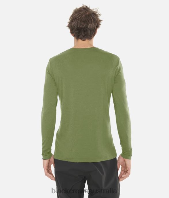 Black Crows Apparel 62HDJ154 Men Merino BC Long Sleeve Tee Olive Green