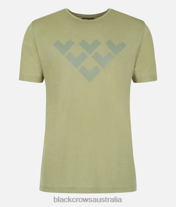 Black Crows Apparel 62HDJ156 Men Merino Short Sleeve Chevron Tee Olive Green
