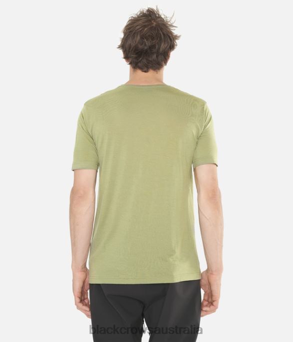 Black Crows Apparel 62HDJ156 Men Merino Short Sleeve Chevron Tee Olive Green