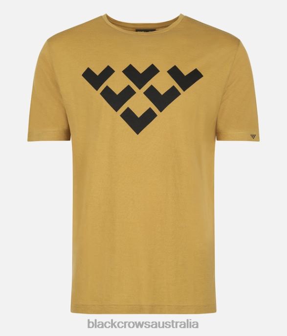 Black Crows Apparel 62HDJ158 Men Merino Short Sleeve Chevron Tee Gold