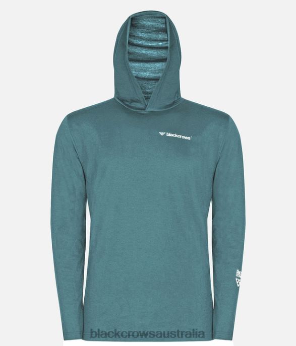 Black Crows Apparel 62HDJ161 Men Merino Blend Hoodie T-Shirt Dark Green