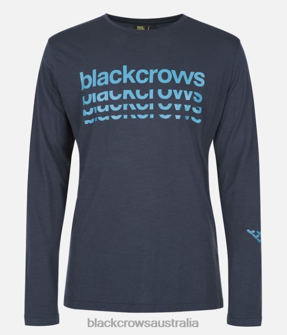 Black Crows Apparel 62HDJ166 Men Merino BC Long Sleeve Tee Dark Blue