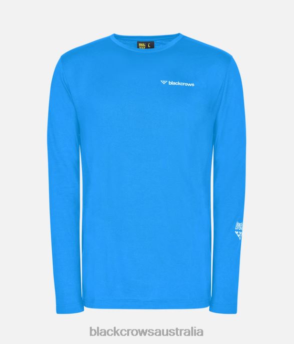 Black Crows Apparel 62HDJ169 Men Merino Blend Long Sleeve Tee Blue