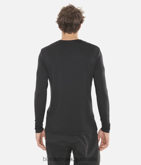 Black Crows Apparel 62HDJ177 Men Merino BC Long Sleeve Tee Black-White