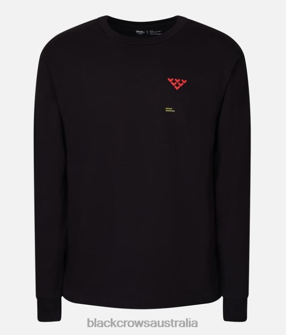 Black Crows Apparel 62HDJ191 Men Motto Long Sleeve Tee Black