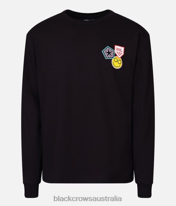 Black Crows Apparel 62HDJ194 Men Blason Long Sleeve Tee Black