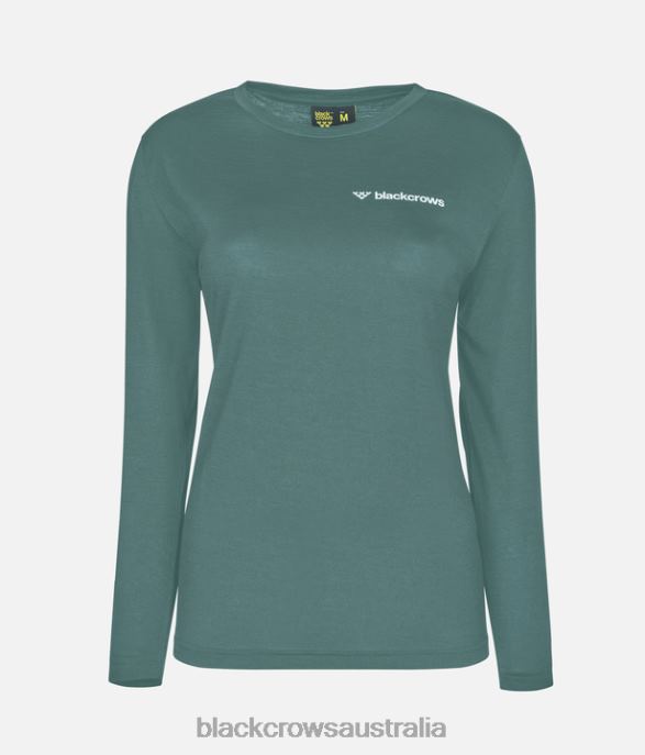 Black Crows Apparel 62HDJ259 Women Merino Blend Long Sleeve Tee Winter Green