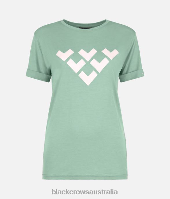 Black Crows Apparel 62HDJ267 Women Chevron Merino Blend Short Sleeve Tee Light Green