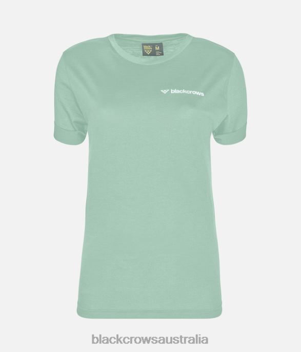 Black Crows Apparel 62HDJ268 Women Merino Blend Short Sleeve Tee Light Green