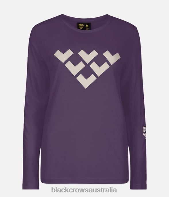 Black Crows Apparel 62HDJ270 Women Merino Blend Long Sleeve Tee Deep Purple